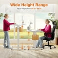 thumbnail image 4 of AENKYO Electric Height Adjustable Standing Desk with T-Shaped Metal Frame, Ergonomic Home Office Workstation for Computer, Modern Sit to Stand Desk，White, 4 of 8