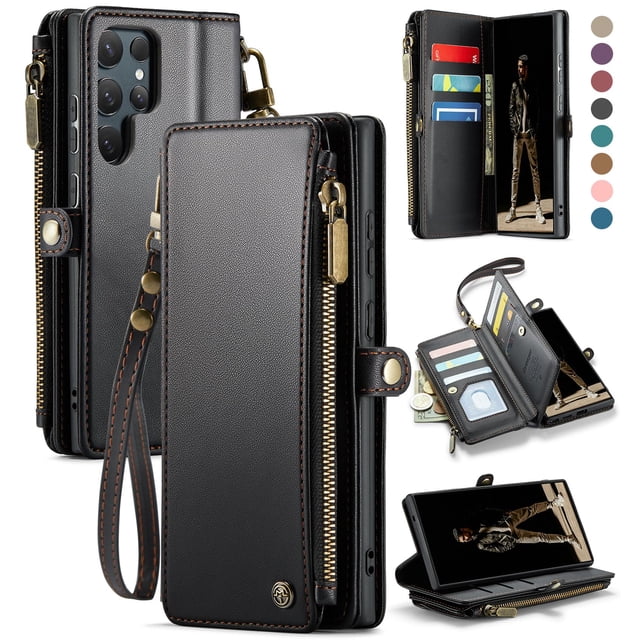 Funda Wallet Defense para Samsung Galaxy S25 Ultra 6.9, color negro