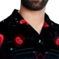 thumbnail image 5 of Valentine's Day Love ECG Men's Short Sleeve Button Down Hawaiian Beach Printed Casual Shirts, 5 of 6