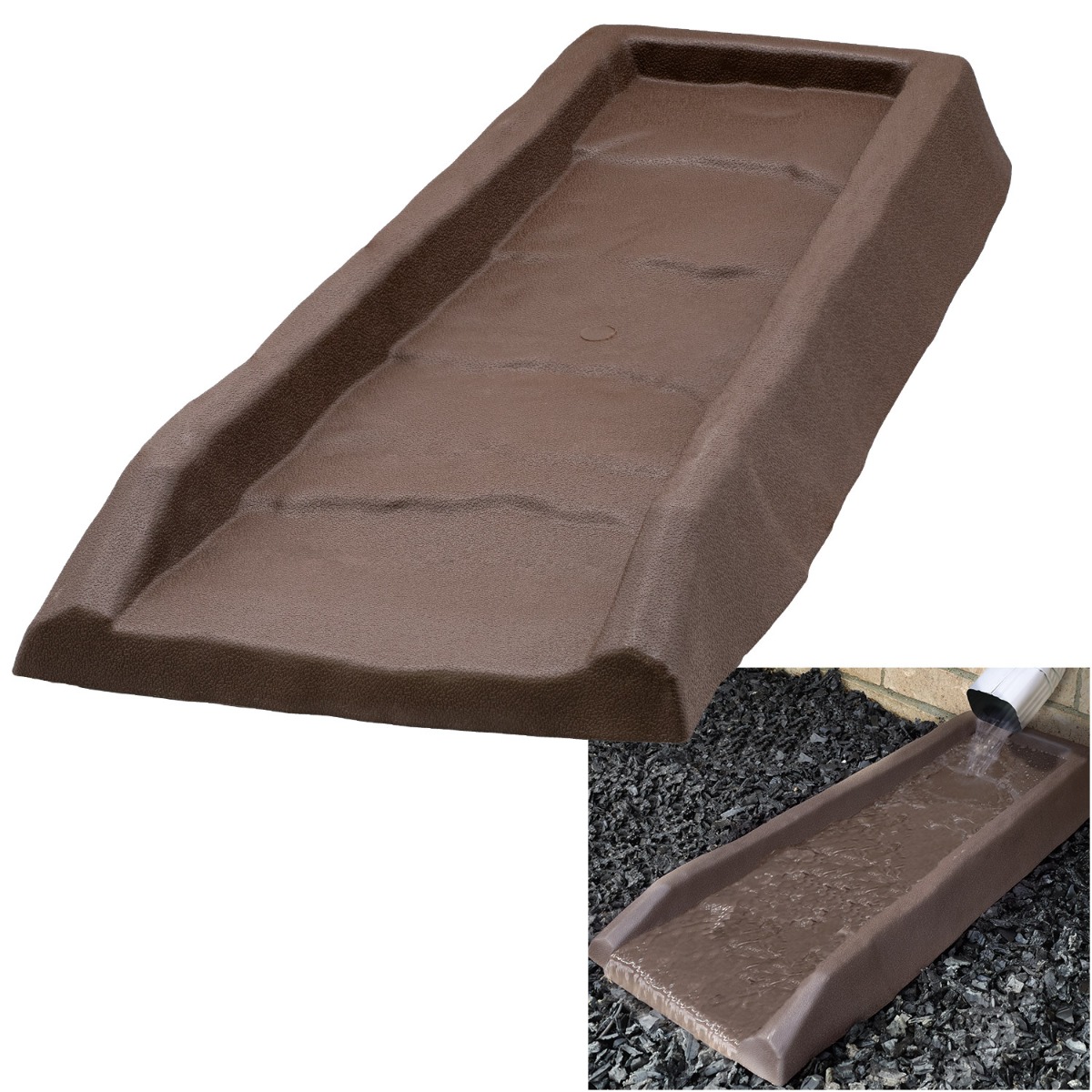 4Pack Downspout Splash Block Rain Gutter Extender Decorative Stone