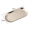 thumbnail image 3 of Mosiee Metal Tray Stainless Steel Plate Oval Cake Fruit Dessert Tray Western-Steak Dish Rectangular Snack Plate Jewelry Storage Tray, 3 of 9