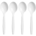 thumbnail image 2 of Nicole Fantini Medium Weight White Disposable Plastic Soup Spoon Collection: Qty 200, 2 of 4