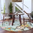 thumbnail image 4 of Turquoise Easter Bunny Round Area Rugs Collection 5', Spring Easter Eggs Floral Wooden Non Slip Indoor Circular Throw Runner Rug Floor Mat Carpet for Living Room Dining Table Bedroom Nursery, 4 of 9