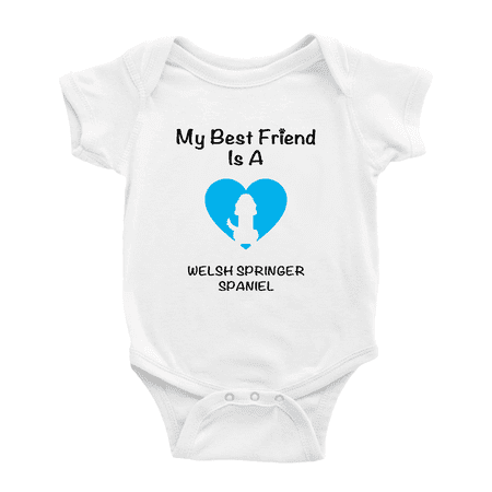 

My Best Friend is A Welsh Springer Spaniel Dog Funny Baby Outfits 0-3 Months