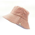 thumbnail image 2 of Empire Cove Stripe Terry Cloth Bucket Hat Fisherman Cap Women Men Sun Hat Orange, 2 of 4