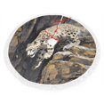 thumbnail image 2 of Christmas Tree Skirt, Graceful Snow Leopard Christmas Tree Decorations Indoor, Tree Skirts Mat With Tassel Trim for Halloween New Year Holiday Christmas Party Decor 30 Inches, 2 of 7