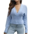 thumbnail image 2 of Lilgiuy Fall Fashion WOMEN Casual Comfortable Long Sleeve V-Neck Sweater for New Year Thanksgiving, 2 of 5