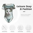 thumbnail image 6 of Daiia Funny Cat print Women's Crew Neck Short Sleeve Bodysuit Fashion Tops Fit Casual Basic Extender Bodysuit-XX-Large, 6 of 9