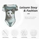 thumbnail image 4 of Balery Funny Cat Body de cuello redondo de manga corta para mujer Tops de manga corta Tops básicos-XX-Large, 4 of 7
