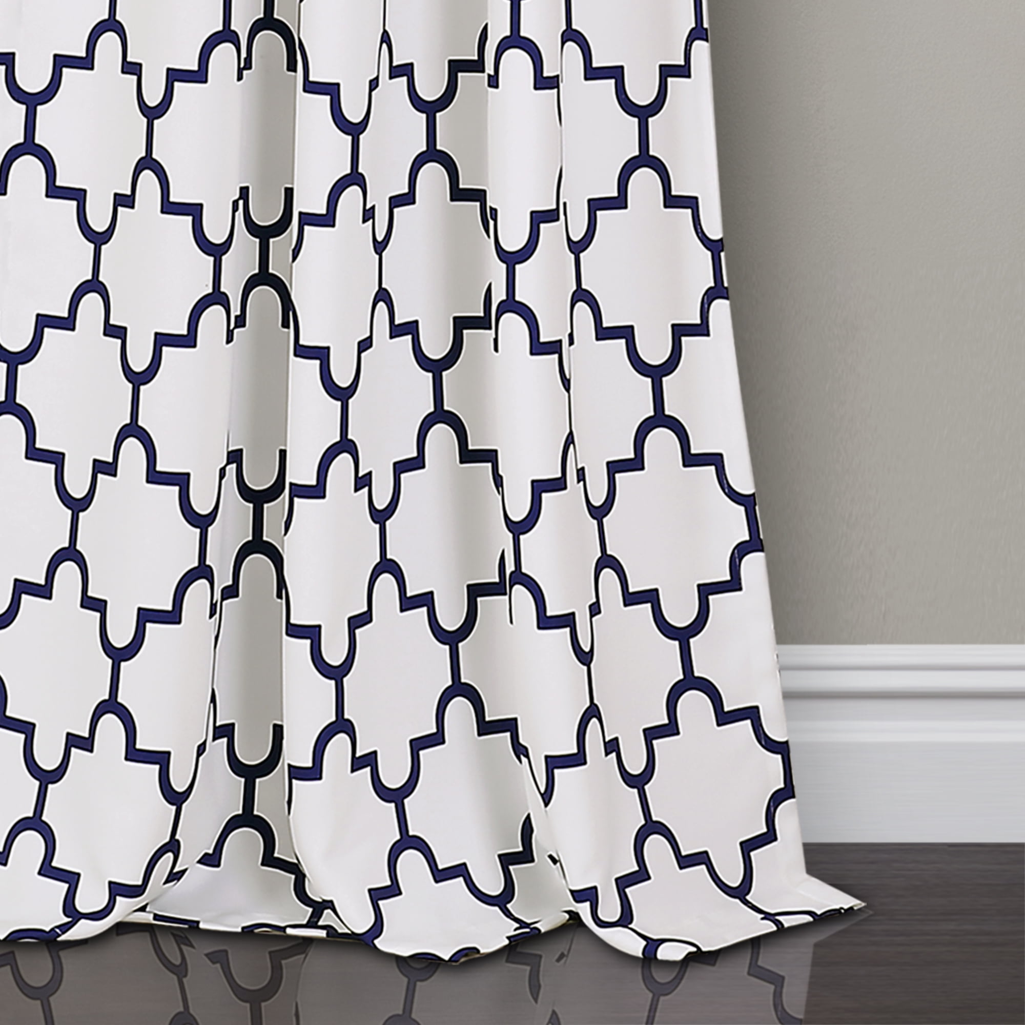 Bellagio Room Darkening Window Curtain Panels Navy 52x84 Set