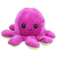 thumbnail image 1 of Pulpo de peluche reversible de doble cara, juguete para bebé (morado y verde, 20 x 10 cm), 1 of 14