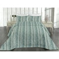thumbnail image 2 of Ambesonne Bird Print Quilted Bedspread Set 3 Pcs, Winter Forest Snowy Art, Queen, Cadet Blue Yellow and Grey, 2 of 4