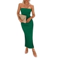 thumbnail image 1 of Vestido PRETTYGARDEN Mujer Maxi Strapless Ajustado Verde M, 1 of 7