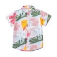 thumbnail image 3 of Rswnyirn Big Boy's Button Down Hawaiian Shirts Short Sleeve Aloha Dress Tops Floral Print T-Shirt for Type B 160, 3 of 7