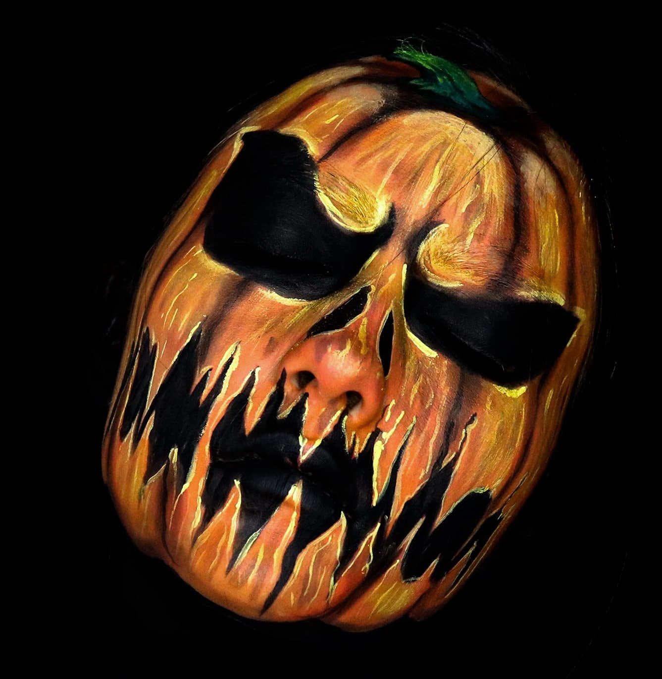 Wismee Orange Eye Black Sports, Orange Face Body Paint Stick,Sweatproof  Waterproof Face Painting Makeup for Halloween Pumpkin Special Effects SFX
