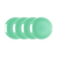 thumbnail image 4 of Stoneware Coupe Shape Dinnerware Set, Outside White + Inside Teal, 12pc Dinnerware Set, 4 of 5