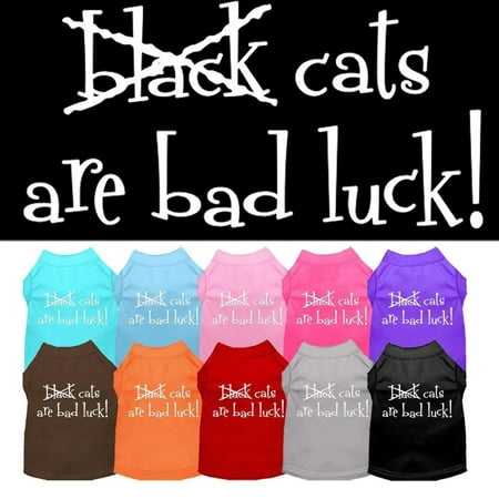 Pet Dog Cat Shirt Screen Printed, "Black Cats Are Bad Luck"