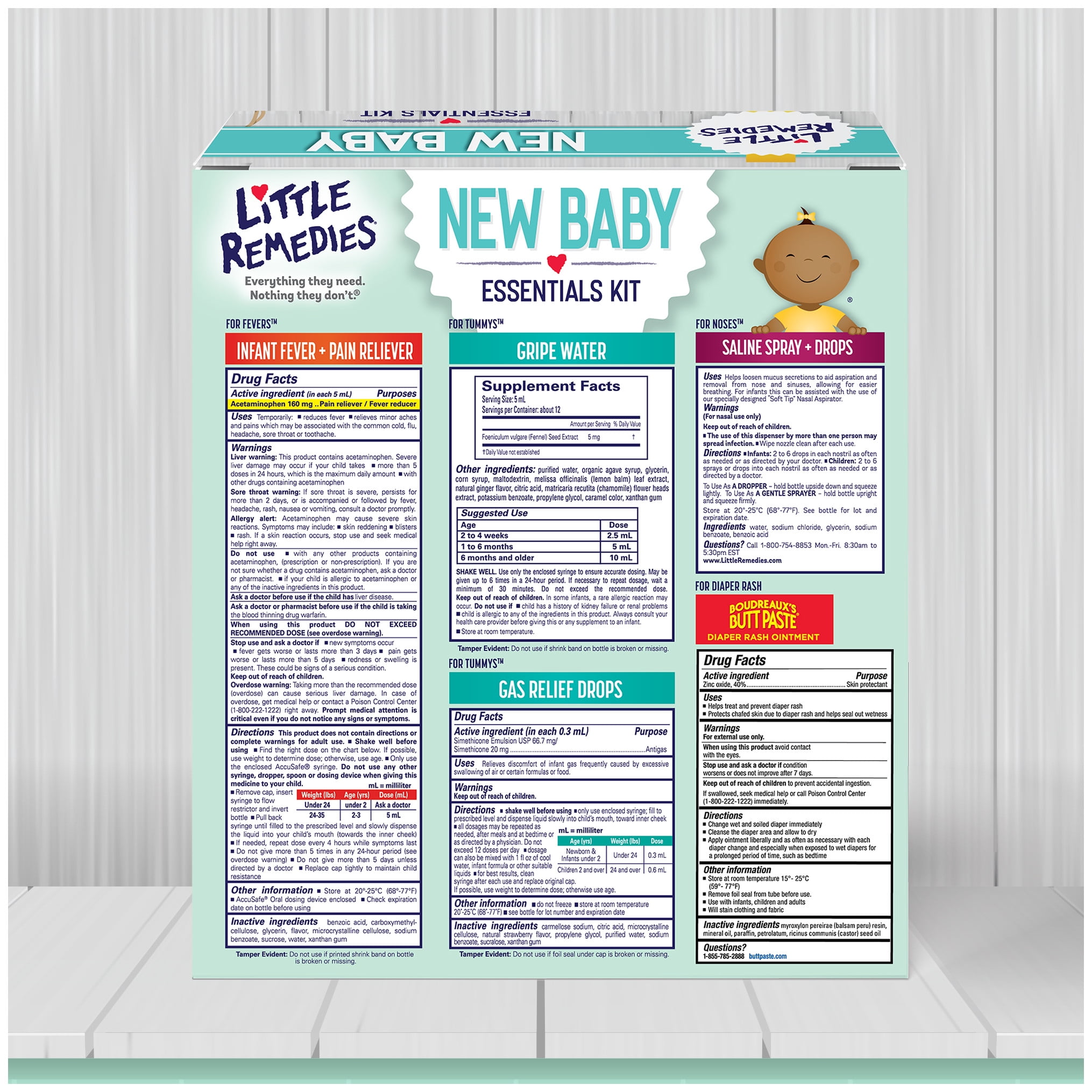 Little Remedies New Baby Essentials 6-Piece Kit for Infant's Nose and Tummy Relief