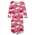 thumbnail image 5 of siminseming Chemises de Nuit de Noël pour Femmes & Chemises de Nuit Grande Taille Robe de Nuit Décontractée Imprimé de Noël Mignon Manches Longues Col Rond Extensible Ample Vêtements Chaussures & Accessoires, 5 of 5