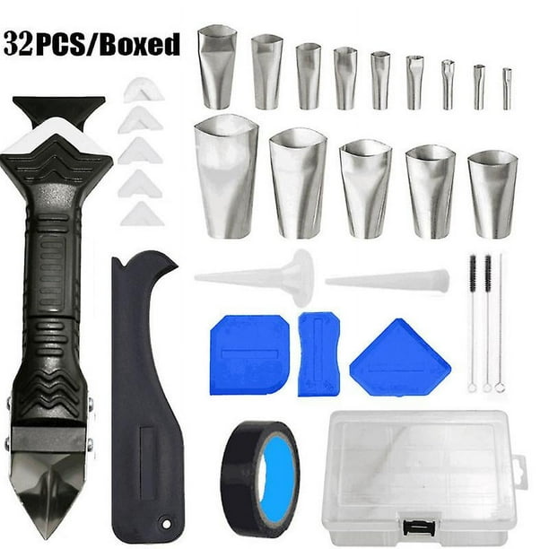 Kit de alisador de sellador de silicona de 32 piezas, herramienta para calafateo de silicona, alisador de sellador, herramienta de eliminación de alisado de acabado de sellador de silicona para baño