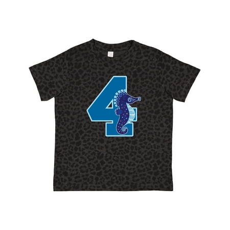 

Inktastic 4th Birthday Seahorse Ocean Party Gift Toddler Boy Girl T-Shirt