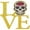 Gold, variant on Sugar Skull Love Glitter Metal Wall Sign Glitter - 9" x 8" White