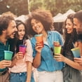 thumbnail image 4 of 5 Color Changing Cups Blank Cups 24oz Reusable Tumbler with Lids and Straws,BPA Free Reusable Plastic Cold Drink Cups with Lids and Straws, Smoothie Cups,Party Cups,Set Of 5, 4 of 5