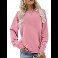 thumbnail image 1 of Sudaderas Informales de Cuello Redondo para Mujer, Camisetas de Larga y Corte Holgado para Otoño. Rosa L, 1 of 6