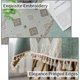 thumbnail image 3 of Smiry Embroidered Tassel Tablecloth - Cotton Linen Dustproof Hemmed Table Cover, 3 of 5