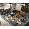 thumbnail image 6 of CHIC HOUSE Cloud Modular Sectional Sofa, Oversized Deep Seat Chenille Couch with Ottoman,U Shape 5 Seater Bed for Living Room, Apartment, Villa,FSC-Certified, White, 6 of 10