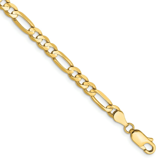 14K Yellow Gold 4.5mm Concave Open Figaro Chain