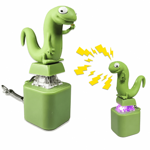 AURENIX Lizard Keychain Sound, Rechargeable Lizard Clicker Keychain with Realistic Keyboard Sound & Colorful Lights, Portable Stress Relief Fidget for Adults, Anxiety and Sensory Fun, 1 PC