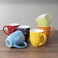 thumbnail image 4 of bestone Coffee Mugs Set of 6，16 oz Large Coffee Mugs Set of 4, Ceramic Mugs with Handles,Coffee,Salad,Noodles etc Coffee Mugs, Microwave & Dishwasher safe，Multi-color, 4 of 7