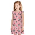 thumbnail image 1 of Fotbe Valentine'S Day Panda Vestido de Dormir para Niñas de 3 a 10 Años, Mangas Cortas, Estilo Princesa, Pijama Camisón con Mangas Voladas-XX-Large, 1 of 6