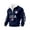 Navy, variant on Mens Quarter Zip Pullover Sweatshirt USA Letter Print Long Sleeve Fleece Lined Stand Collar Top Casual Athletic Outerwear Black L