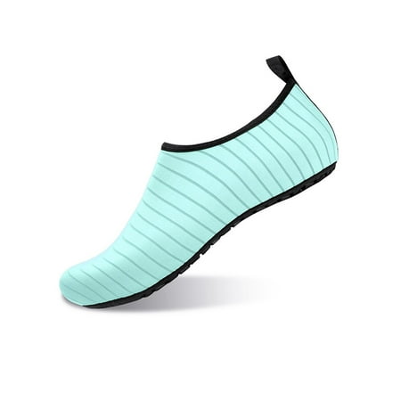 

Sanviglor Womens Mens Aqua Socks Slip On Water Shoes Yoga Beach Shoe Indoor Outdoor Comfort Casual Flats Lightweight Barefoot Light Blue 4-4.5