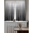 thumbnail image 4 of Black White Curtains 54 Inch Length, Sheer Curtains for Bedroom Living Room Window Ombre Gradient Striped Minimalist Texture Rod Pocket Drapes Kitchen Curtains Small Half Window 42"x54" 2 Panels, 4 of 6