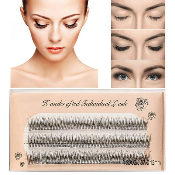 Eyelashes False Eyelashes 100 Tuft Natural Extension Kit DIY Wispy C Curl 007mm Thickness for Stunning Volume and Length