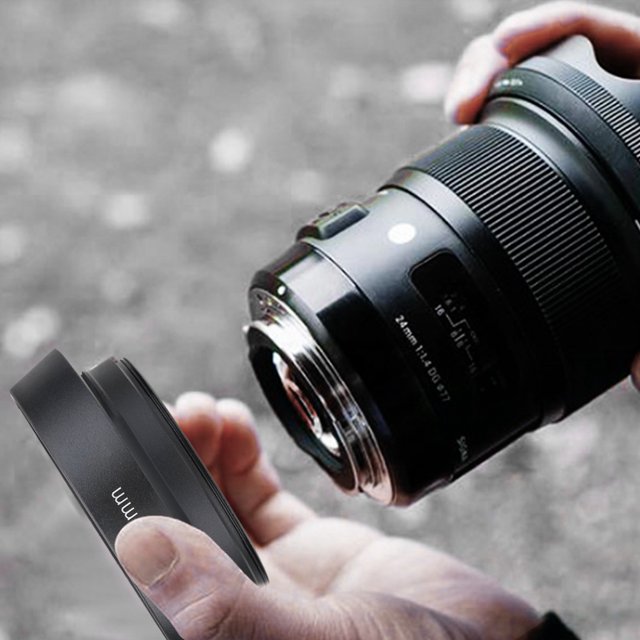 Capuchon d'Objectif d'Appareil Photo en Métal Léger Ventilé avec Capuchon Accessoire 49 mm