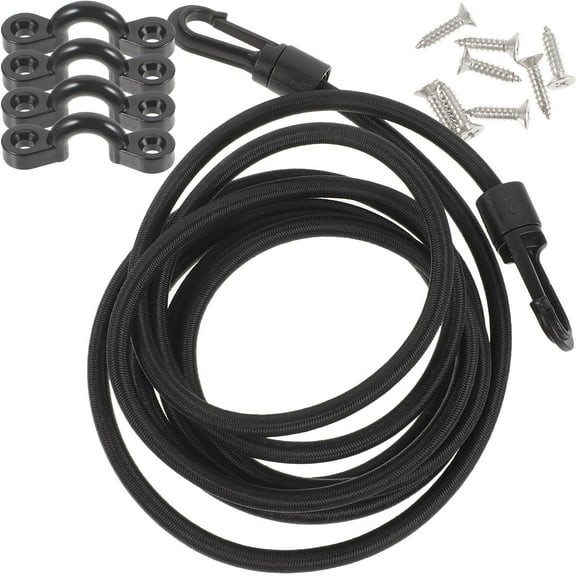 CIMAXIC Bungee Cord with Clamps Bungee Cord Black 1 Set