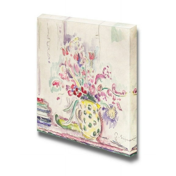 wall26 - Blumenstillleben by Paul Signac - Canvas Print Wall Art Famous Painting Reproduction - 16" x 16"