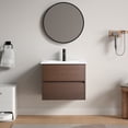 thumbnail image 3 of Dark Brown Wall-Mounted Bathroom Vanity, Easy-Assemble With Video Guide, Soft-Close Drawer (Premium Slides), Sturdy Wood Construction, 3 of 4