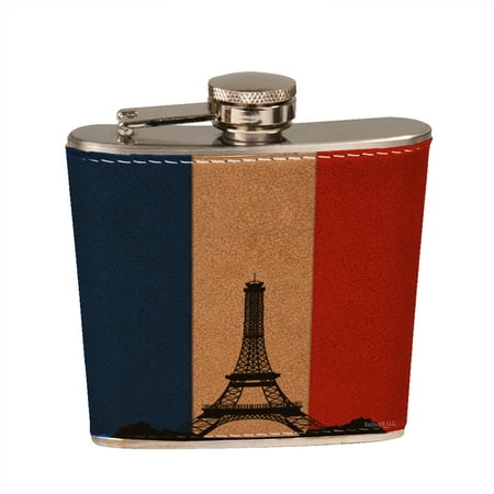 

KuzmarK 6 oz. Leather Pocket Hip Liquor Flask - French Eiffel Tower