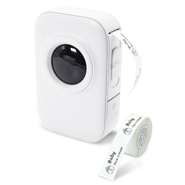 Graflsoa Imprimante d'Étiquettes Thermique Compacte D30 PRO - 203 Dpi, Largeur 15 mm, Bluetooth 5.0, Compatible Android/iOS, Batterie Intégrée, Comprend Rouleau d'Étiquettes Blanc 15 mm x 5,4 m