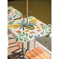 thumbnail image 2 of Square Outdoor Tablecloth with Umbrella Hole Flowers Bee Outside Table Cloth Waterproof Patio Table Cover Retro Country Botanical Floral Plants Dots Zipper Tablecloths for Picnic Camping 54x54 Inch, 2 of 8