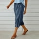 thumbnail image 5 of WILLBEST Pantalones Casuales para Mujer, Pantalones Harén Holgados de Cintura Alta Elástica con Bolsillos, Pantalones Casuales Recortados para Un Estilo y Comodidad Sin Esfuerzo. XXXL, 5 of 7