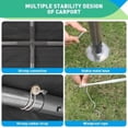 thumbnail image 4 of Trilenars 10x20FT Heavy Duty Carport,UVResistant Waterproof Carport Canopy,Easy to Assemble Portable Carport,All-Season Tarp for Car Boat Party Outdoor Camping,Grey Without side walls, 4 of 7