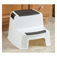 thumbnail image 2 of 2-Step Stool - Portable & Heavy Duty - 280 lbs Capacity - Built-in Handles - Indoor/Outdoor Use - Durable Plastic - 13.5" x 12" x 10.25" White, 2 of 4