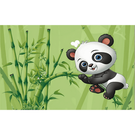 LUUFILx Cute Panda Background Cartoon Bamboo Panda Birthday Banner Decorated with Panda Birthday Party Supplies for Birthday Party