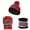 Red, variant on SPRING PARK 1 Set Winter Stripe Knit Beanie Hat Neck Warmer Scarf and Touch Screen Gloves Set 3 Pcs for Kids